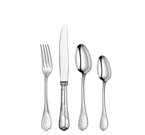 La Trousse - 4 Piece Silver Plated medium-sized Individual Set La Trousse - 4 Piece Silver Plated medium-sized Individual Set